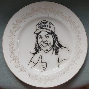 Wayne's World Kitsch Plate. Johnson Brothers 10 Inch Diameter